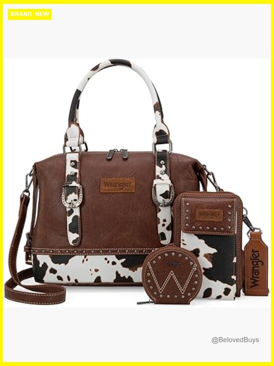 Handbags - Leather Doctor Bag Set with Top Handle and Crossbody Strap